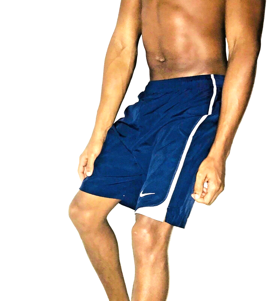 Nike Vintage Soccer Shorts Nylon Smooth Navy Blue YXL Mens Small