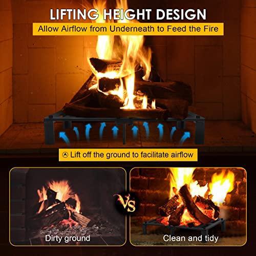 STBoo Fireplace Grate Heavy Duty Solid Steel 20inch, Firewood Log