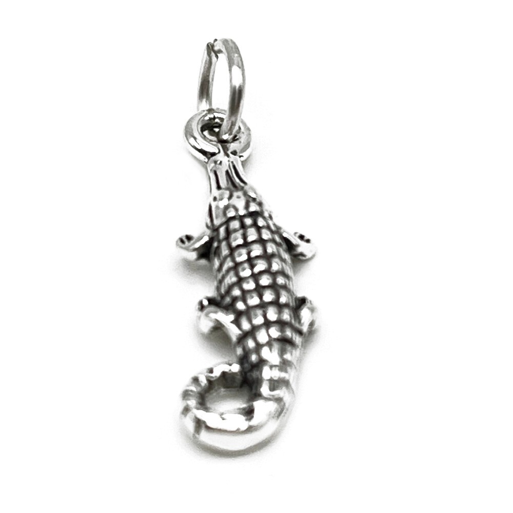 925 Sterling Silver Alligator Charm Necklace #1630