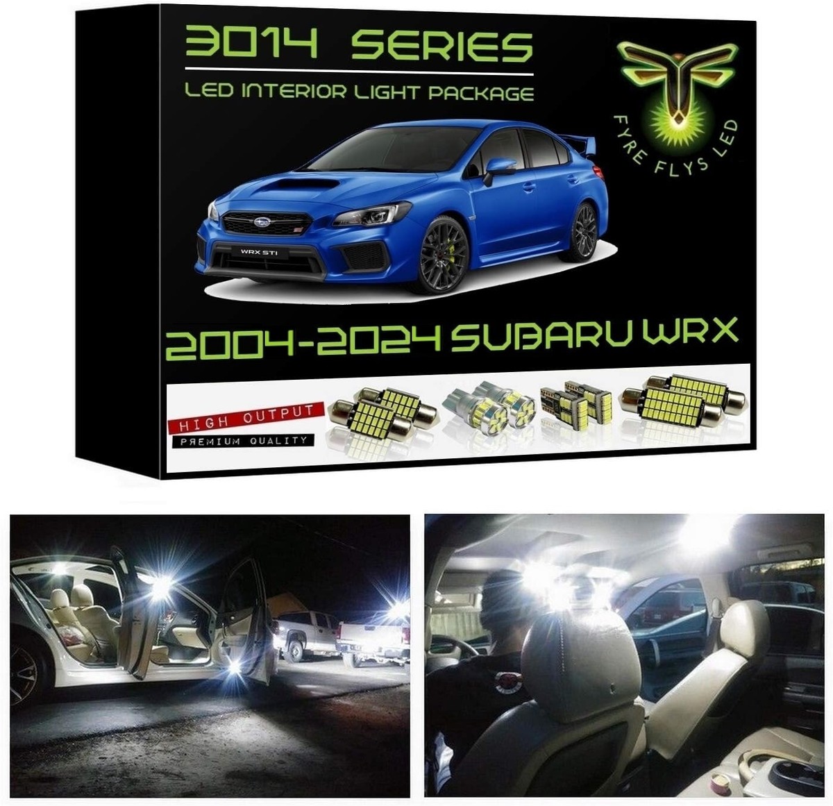 BMTxms 8x White LED Interior Light Kit For Subaru WRX/WRX STI (2004-2024) - 6000K, CANbus, W5W Fitment