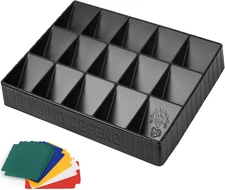 Card Sorting Tray - Stackable Trading Cards Organizer - 15-Compartment Tray Sort