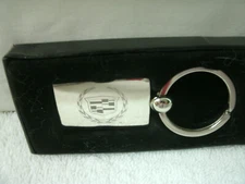 CADILLAC Dealer Key Ring Fob Logo--Silver Plate--Totowa NJ--New in Box