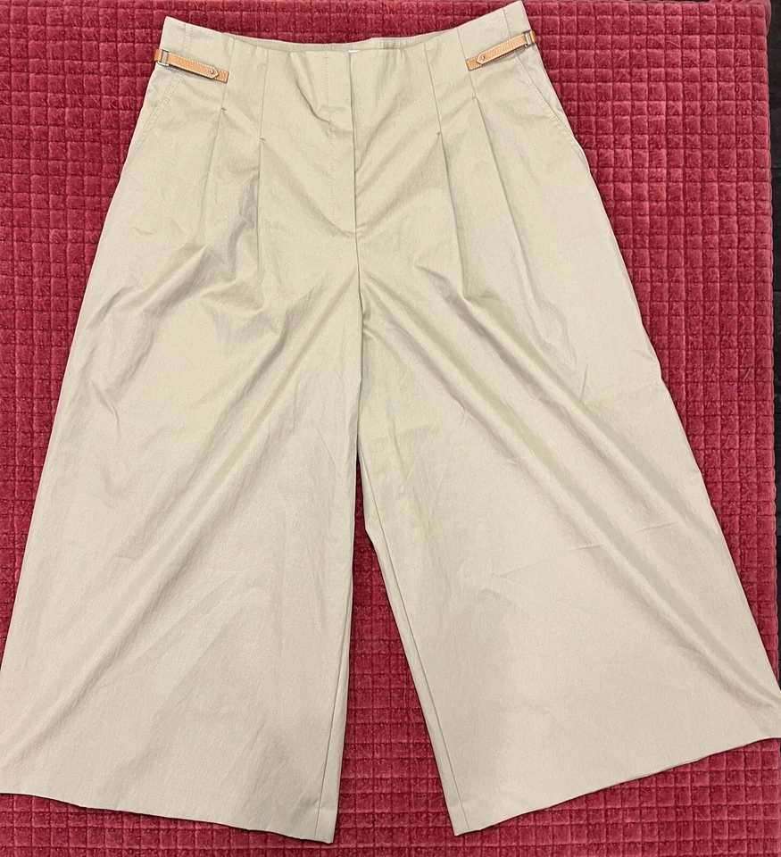 Lafayette 148NY Women's Designer Pants Sz 16 NWT Green-Clay Lambskin Leather