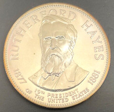 Rutherford Hayes Presidential Commemorative 1oz Sterling Silver Round 38.95 per troy oz