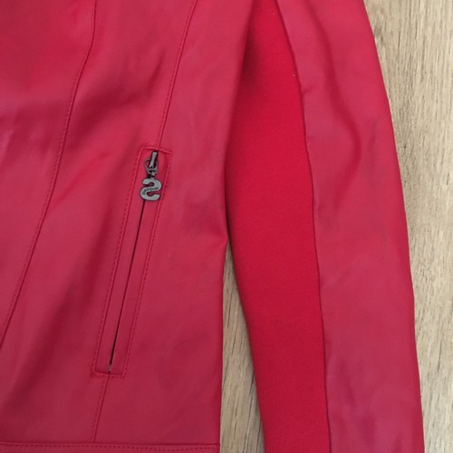 Desigual womens Red Faux Leather Short Jacket size 36 - Picture 10 of 13