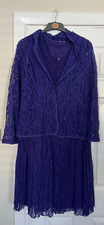 Ladies Wedding Outfit - Dress (Size 16) & Lace Cardigan (Size 18) - Purple