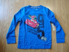 Disney CARS Boys Shirt 7 Boys McQueen LS Long Sleeve Jumping Beans Blue NEW