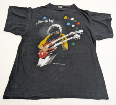 80s USA製 Jimmy Page The Firm Tour 1985 Vintage Jimmy Page Tour Tee Shirt 1985 THE FIRM Tour Graphic Black
