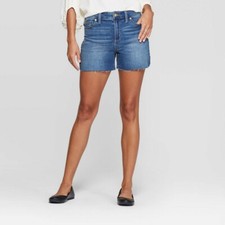 Women's High-Rise Jean Shorts - Universal Thread Medium Wash Blue, sz 2