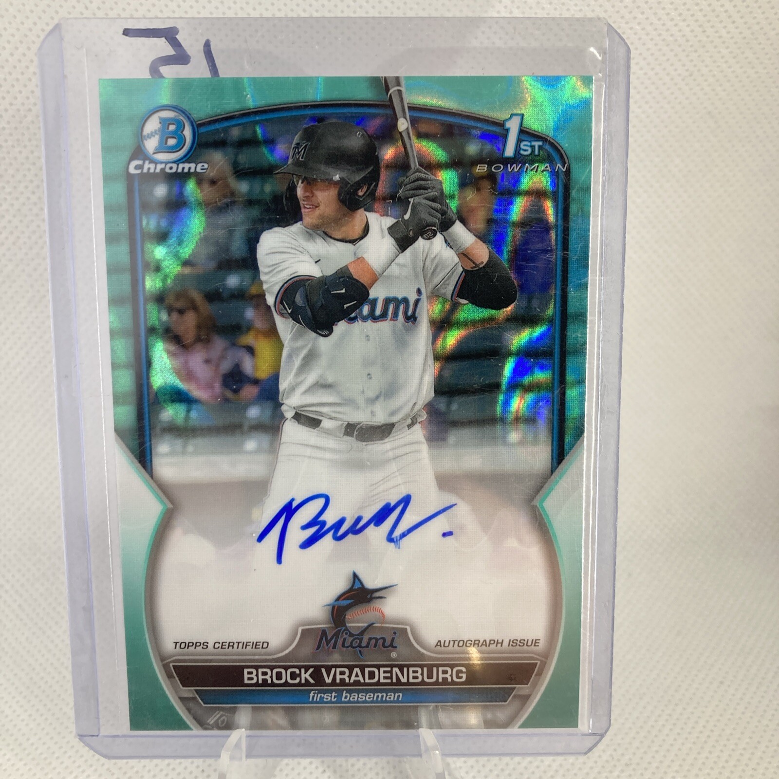 Brock Vradenburg Aqua Lava /199 1st Auto RC 2023 Bowman Chrome Miami Marlins