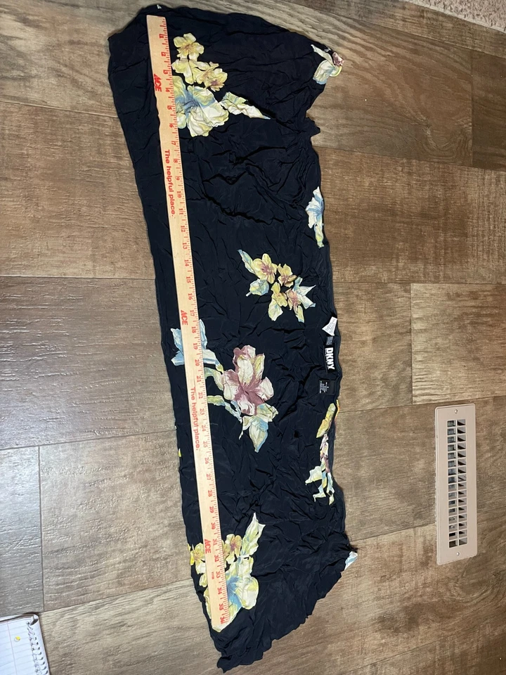 Mantón DKNY para mujer talla 4 negro floral rayón envolvente bufanda Foto 4 de 4