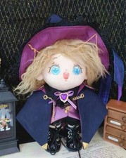 For 20cm Doll Magic Purple Clothes Clothing Outfits Halloween Hat Suit Dress Up