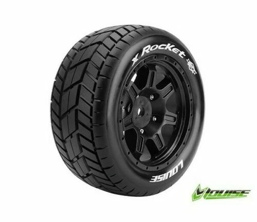 LOUISE LOUT 3295 B X-ROCKET Sport Reifen Felge schwarz 24mm TRAXXAS X-MAXX NEU  - Bild 2 von 4