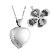 Four Part Heart Family Locket Victorian Style 925 Hallmarked Sterling Silver