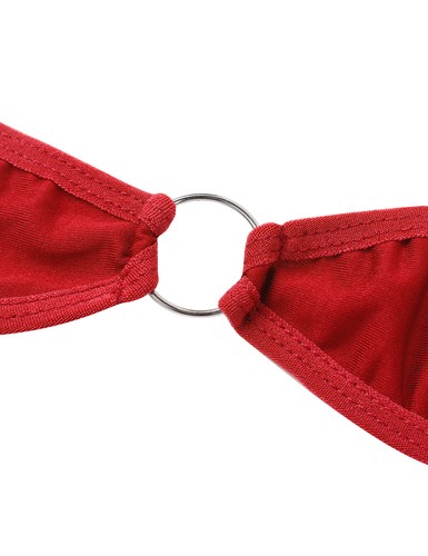 Sexy Women Self-tie Mini Micro Bikini Set Off the Shoulder Bra Top with G-String - Picture 23 of 54
