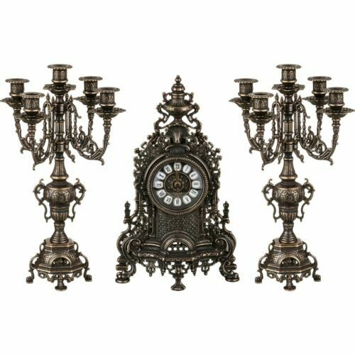 Orologio Da Parete Silenzioso 40cm Numeri Romani Vintage - MetalloScheletrato, Nero, Per Soggiorno Cucina Ufficio - Foto 6