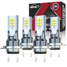 4X H7 H7 Combo LED Headlight Kit Bulbs High Low Beam Fog Light White 6000K
