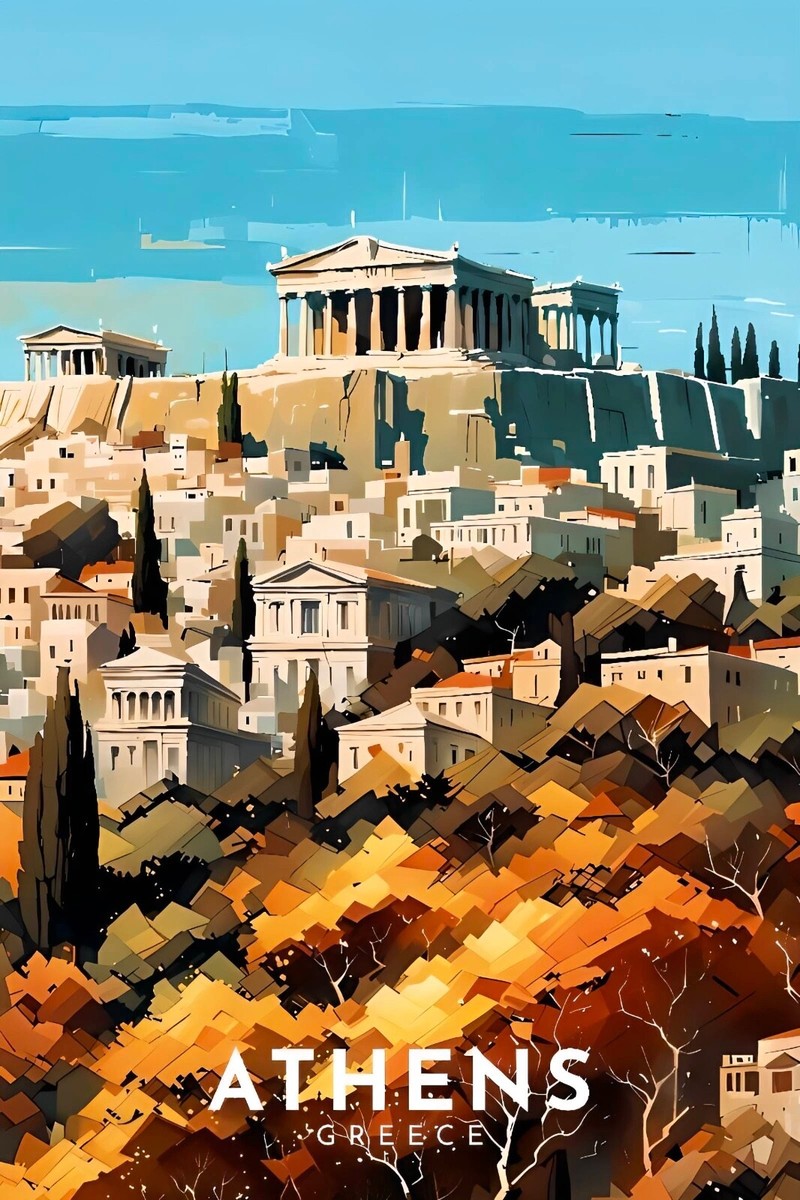 Athens Greece A3 A4 Print Poster Wall Art Home Decor Unframed - Main Image