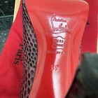 CHRISTIAN LOUBOUTIN VERY PRIVE BURGUNDY PYTHON BLACK PATENT PEEP TOE PUMPS SZ 39 — photo 9