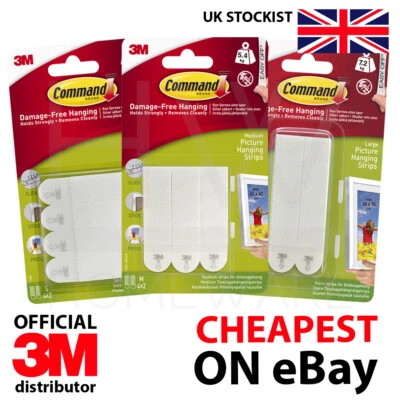 3M Command Strips Picture Hanging Strips Damage Free Small Med Large BRAND NEW