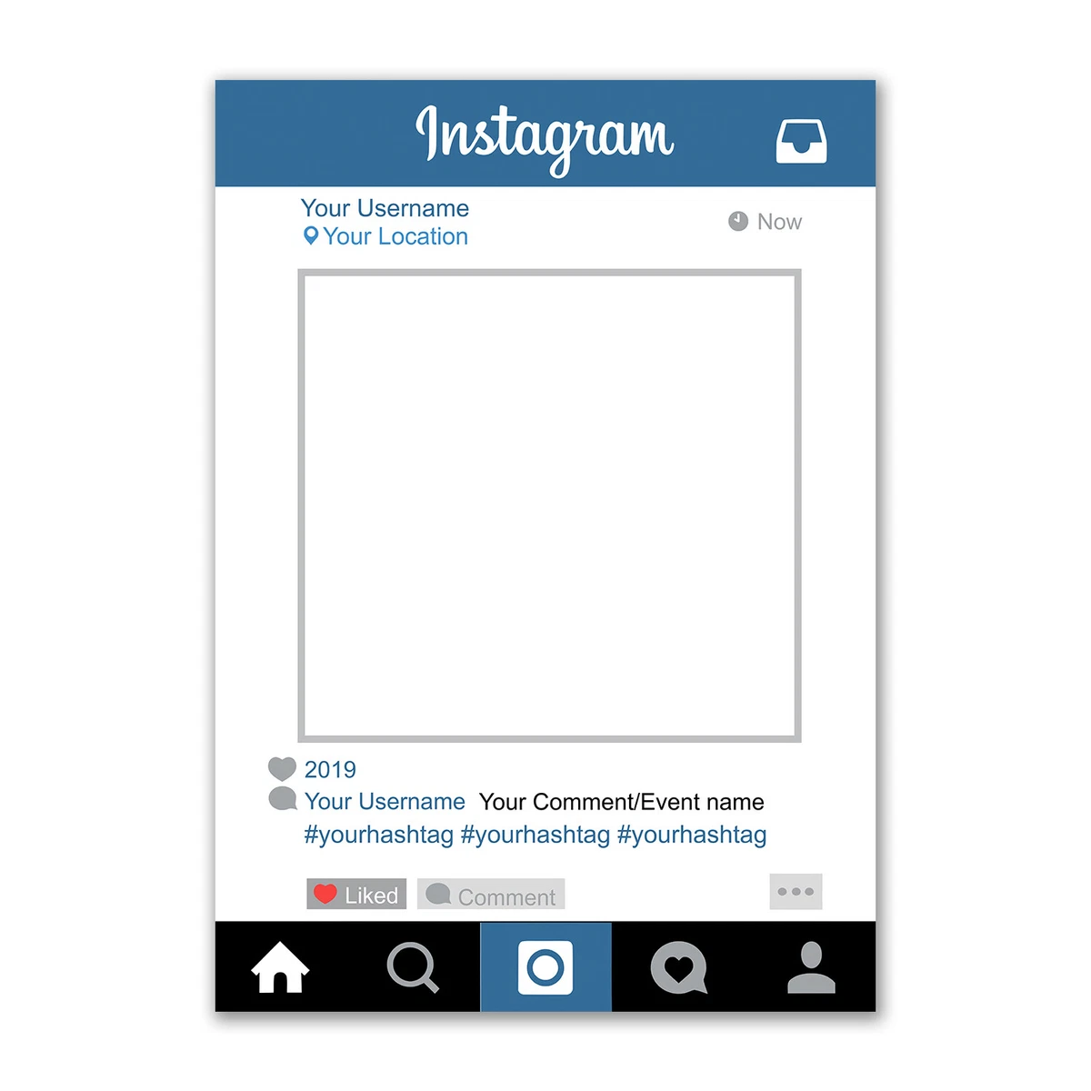 SB001 Instagram Social Media Personalised Custom Selfie Frame