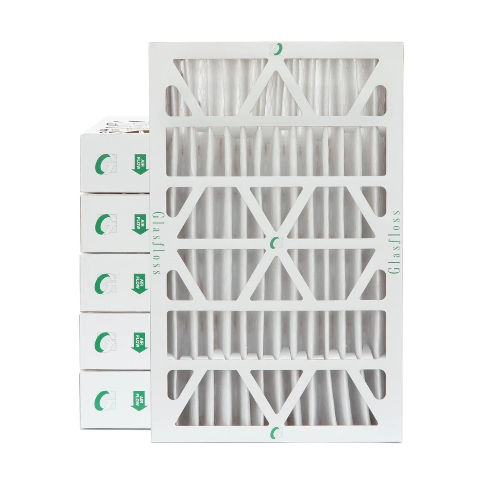 16x25x4 MERV 13 Pleated Air Filters by Glasfloss. 6 Pack (Actual Depth: 3-3/4")