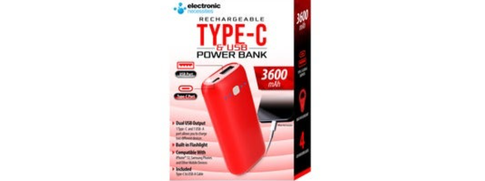 dual port usb & usb-c power bank 3600mah dual port usb & usb-c power bank 3600mah