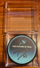 2024 San Jose Mystery Puck Auto Ty Dellandrea Sharks Foundation in Holder