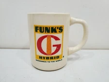 Vintage Funk's G Hybrid Advertising Coffee Mugs Cups, Seed Brand Corn USA Used