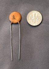 1970s Vintage Tan .02 uF 50V IC Disc Capacitor Guitar Tone Cap Illinois NOS 20%