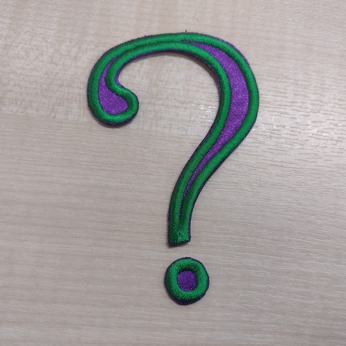 1 x Cosplay Riddle Question Mark Geek Patch Motif Sewing Trimming - Picture 5 of 11