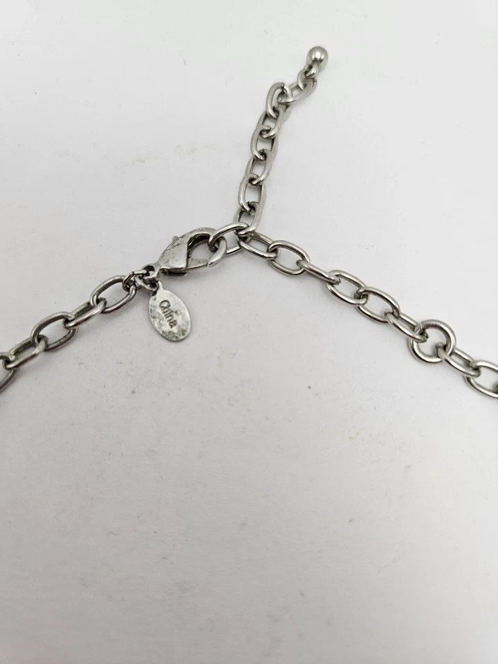 Vintage Joan Rivers Genuine Mother of Pearl Orange Statement Choker Necklace - Image 4 of 4