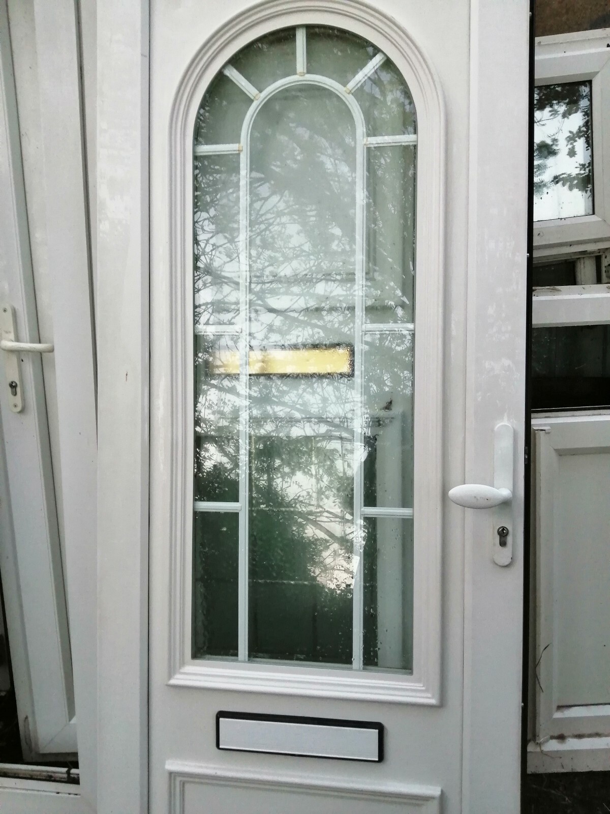 EXTERIOR EXTERNAL UPVC Double GLAZED Door no Frame , W 80cm x H 209 CM