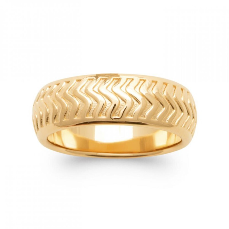 Bague vague plaqué or 18 carats 750/000 alliance mixte minimaliste