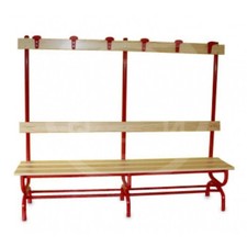 (04) PANCA SPOGLIATOIO ACCIAIO MT 2 SEZ TONDA Ø 40 MM SCHIENALE E APPENDIABITI