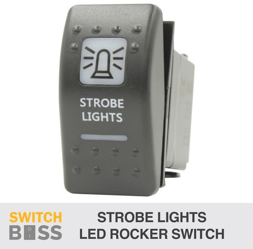 Rocker Switch STROBE LIGHTS - White - LED 4x4 Boat Caravan Marine 12v ...