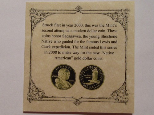 2000 - 2008 SACAGAWEA DOLLAR COIN high grade Proof with story card EAGLE - Picture 6 of 7