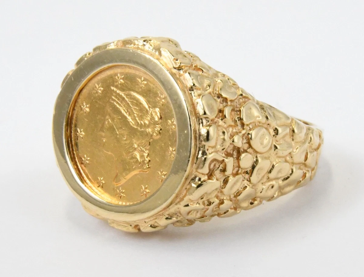 ELVIS PRESLEY DIAMOND AND GOLD COIN RING