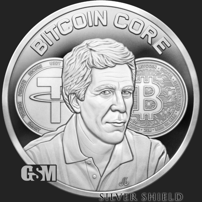 2026 BITCOIN CORE - EPSTEIN 1oz .999 Fine Silver Shield Round