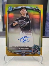 2025 Bowman 1st Thomas White #/50 Gold Refractor Auto Marlins 🔥 