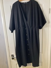 Womens Boohoo Black Dress With Belt Size 28