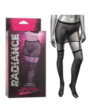 California Exotic Novelties Radiance One-Piece Garter Skirt  Thigh Highs, Black