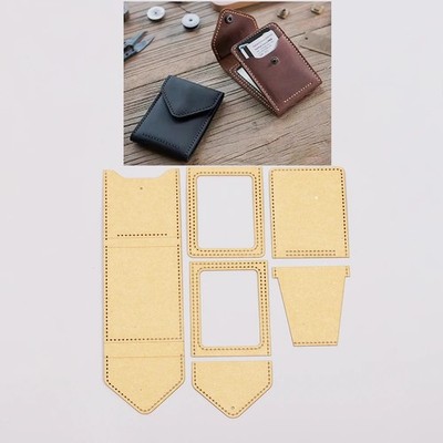 kraft paper cardholder sewing pattern leather craft drive license bag die 500gsm