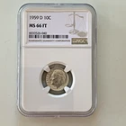 1959-D NGC MS66FT ROOSEVELT DIME 10c MS 66 FT FULL TORCH