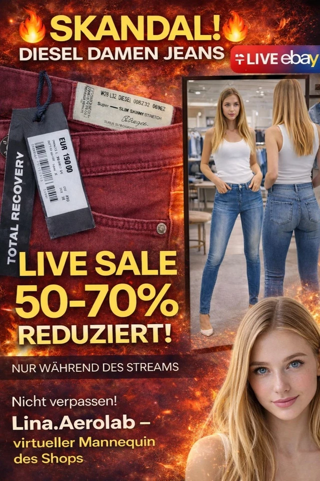 DIESEL Damen Jeans LIVE Original Skinny Slim Top Preis reduziert