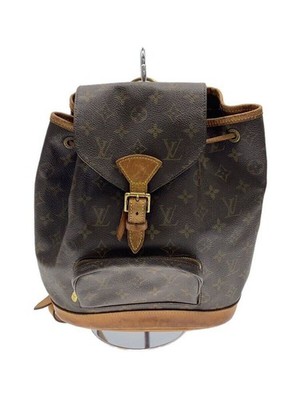LOUIS VUITTON Backpack Montsouris MM Monogram Canvas BRW PVC Used