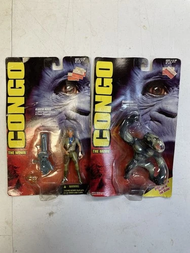 Vintage Congo The Movie Action Figure Lot (Kenner, Mangler, Karen Ross) SEALED