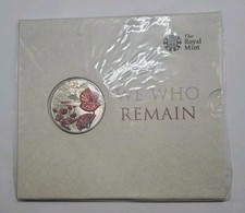 2015 Royal Mint Remembrance We Who Remain BUNC Color UK Five Pounds &pound;5 Coin Pack