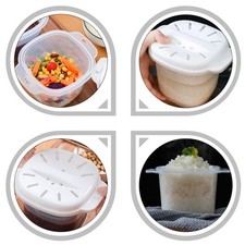 2pcs bureau cuit à la vapeur Boîtes de riz Bols à micro-ondes Four Riz Boîtes à