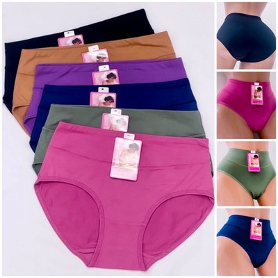 Lot 6 Pack Women Mid-Waist Underwear Panties Briefs Full Cover Butter Soft 6003